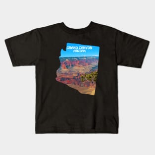 Grand Canyon Arizona map Grand Canyon photo Arizona tourism Kids T-Shirt